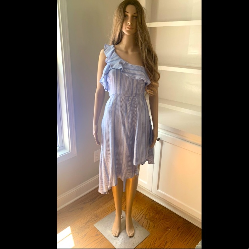 NWT NSR Tia One-Shoulder Stripe Dress